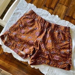 Madewell Cotton Paisley Shorts (Size XS)
